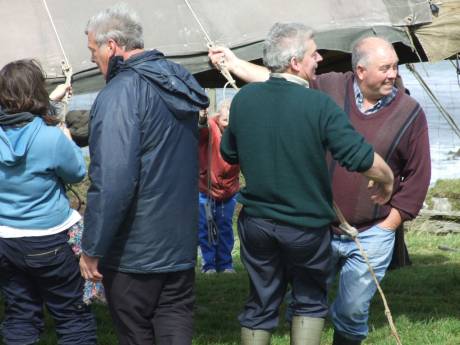 Goldman Environmental Award Winner Willie Corduff lends a hand.