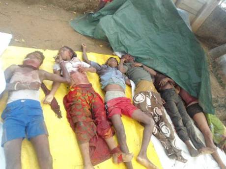 Click on image to see full-sized version Massacred civilians, easy to mistake them for Maoist guerrillas.