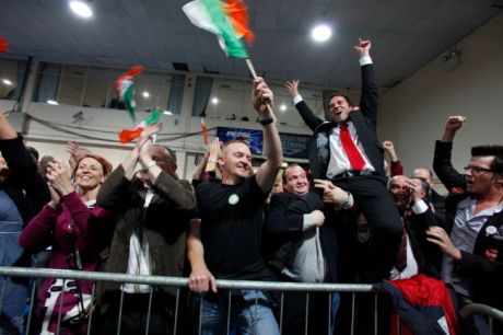 Sinn Fin and Labour victories side by side
