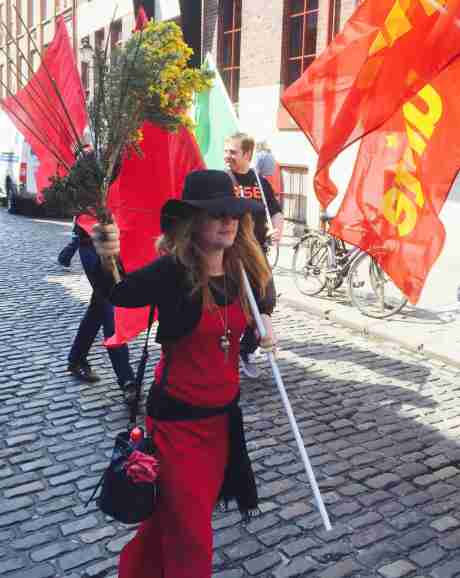 Click on image to see full-sized version Keeping the red flag flying